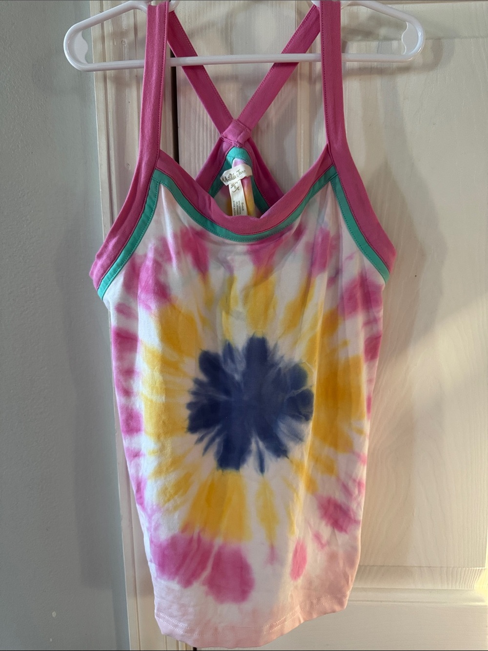 Matilda Jane Pink Tie-Dye One-Piece Tank with Yellow & Blue Burst girl’s 8